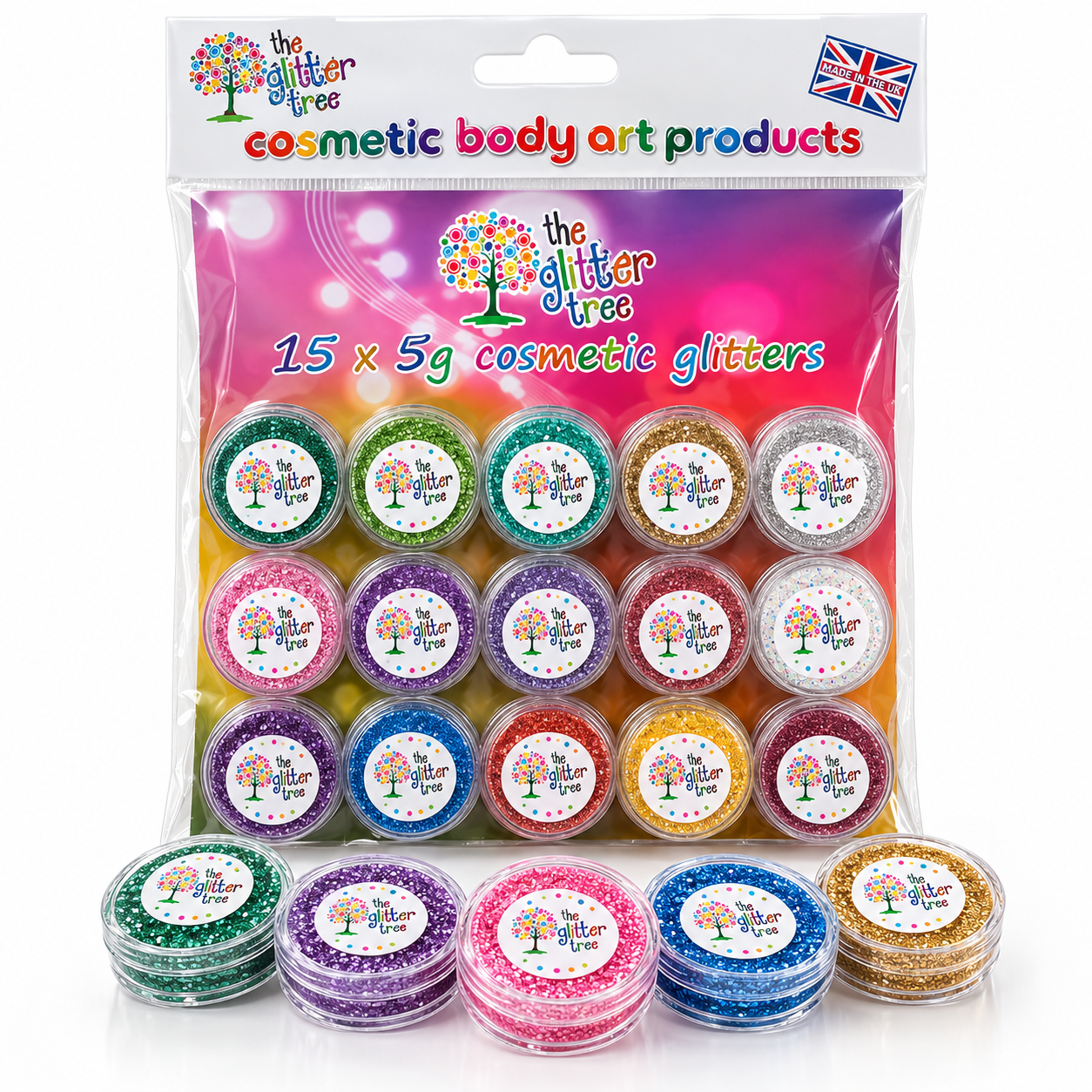 Round Cosmetic Glitter | Multi-Pack – 15 Colours