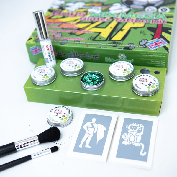 Boys Glitter Tattoo Kit - Mix Mega Party Pack
