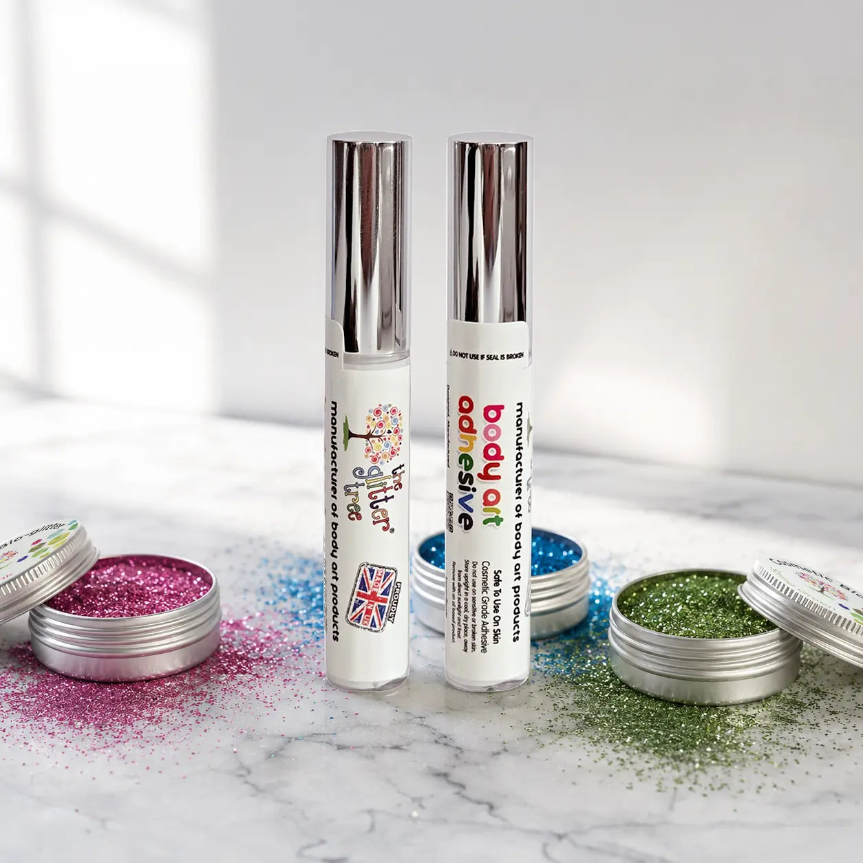 Twin Pack Body Art Adhesive | 2 x 10mL Glitter Tattoo Glue