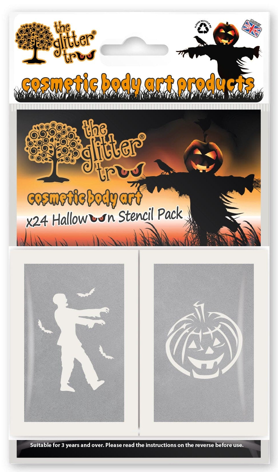 Halloween Glitter Tattoo Stencils