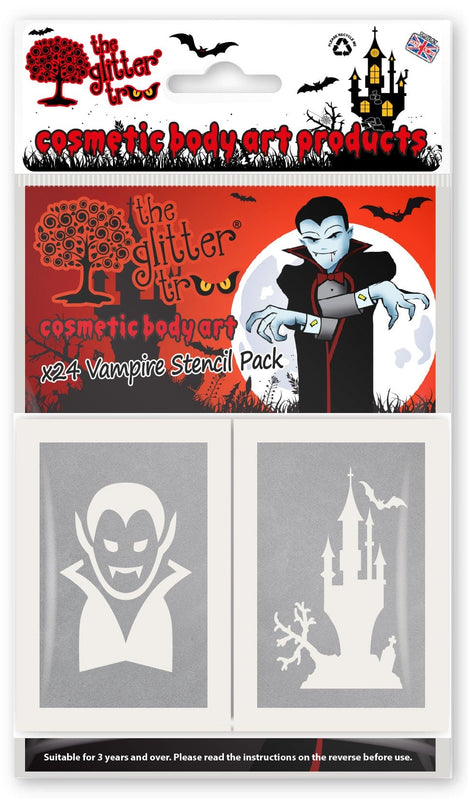 Vampire themed glitter tattoo stencils.