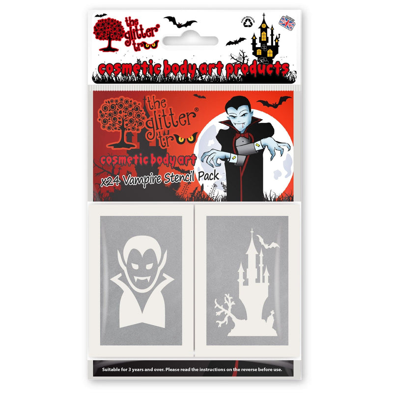 Vampire themed glitter tattoo stencils.