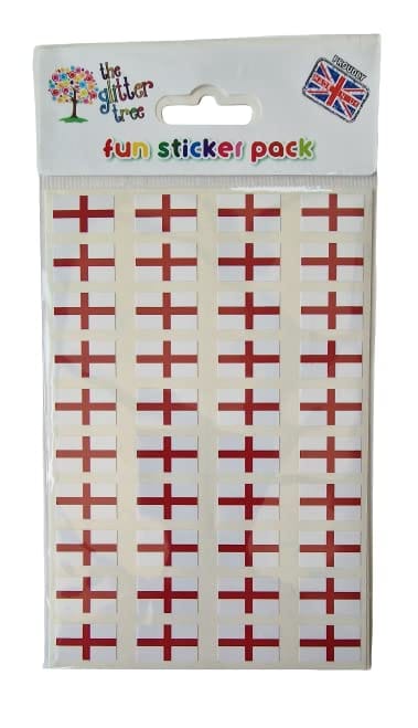 St George Cross Flag Stickers - Pack of 80 - Size 20 x 12mm - Gloss Vinyl Material - Waterproof & Weather Resistant