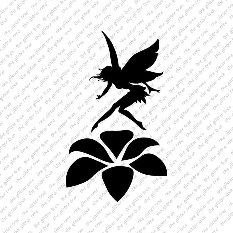 Fairy Above Flower Stencil