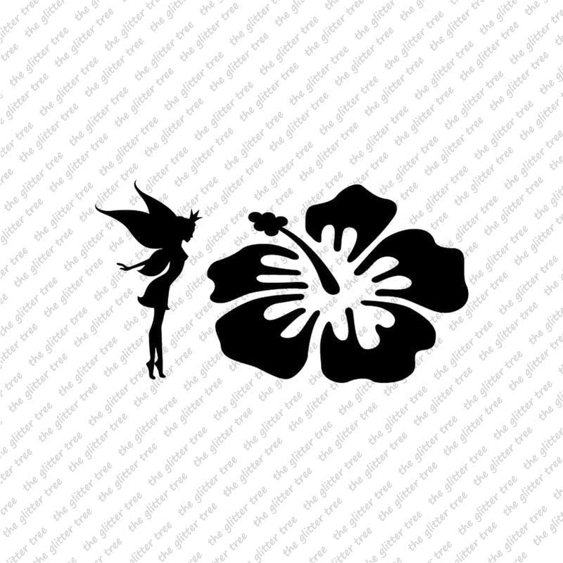 Fairy Smelling Flower Stencil