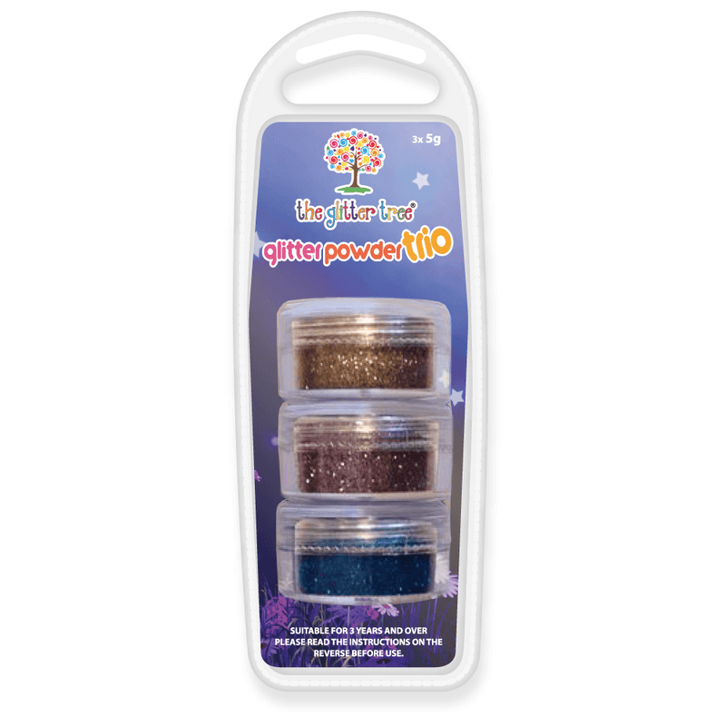 Gold - Rose - Blue - 3 x 5g Cosmetic Glitter Trio