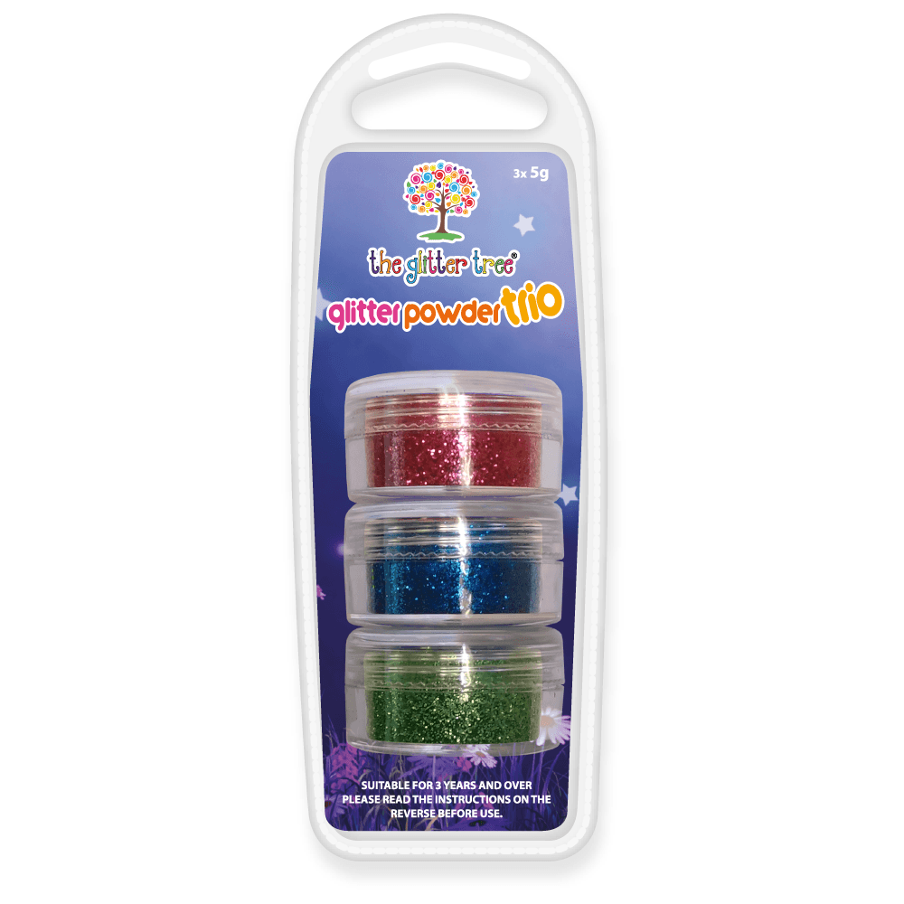 Red - Blue - Green - 3 x 5g Cosmetic Glitter Trio