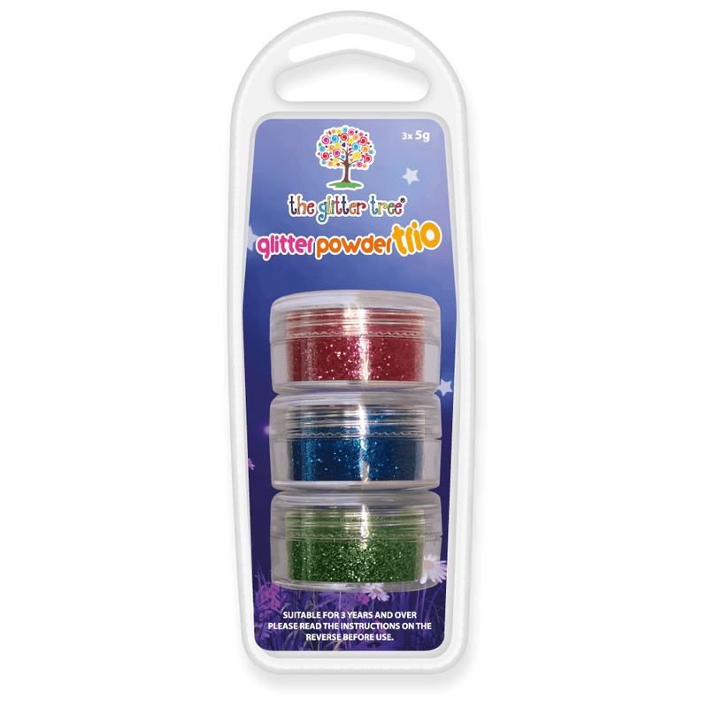 Red - Blue - Green - 3 x 5g Cosmetic Glitter Trio