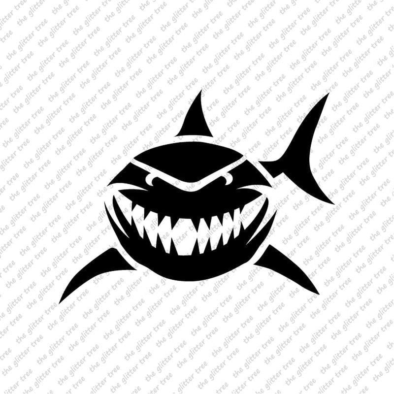 Grinning Great White Shark Stencil