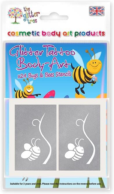 Bugs & Bees themed glitter tattoo stencils.