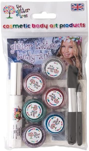 Girls glitter tattoo kit. 24 stencil kit.