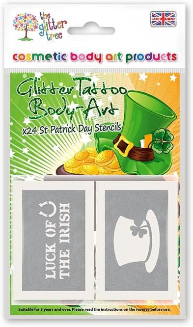 St Patrick's Day themed glitter tattoo stencils