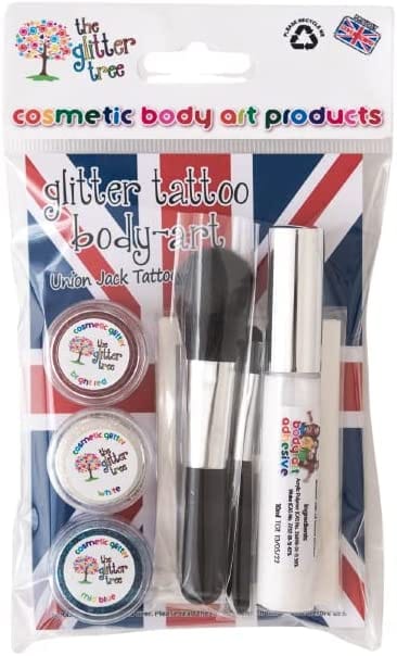 Union Jack Themed Mini Glitter Tattoo Kit