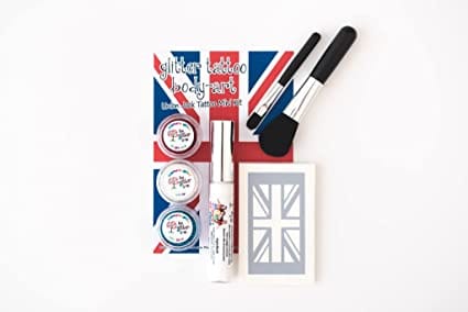 Union Jack Themed Mini Glitter Tattoo Kit