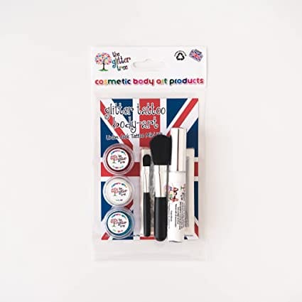 Union Jack Themed Mini Glitter Tattoo Kit
