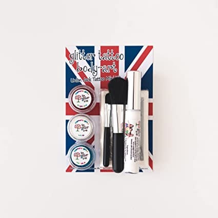 Union Jack Themed Mini Glitter Tattoo Kit