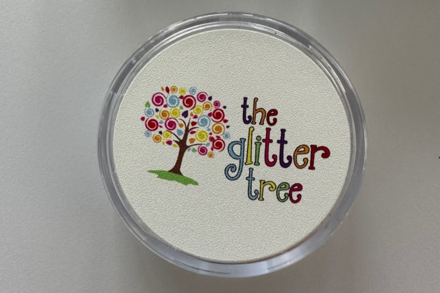 We're ending the use of stickers on all of our cosmetic glitter pots and lids!