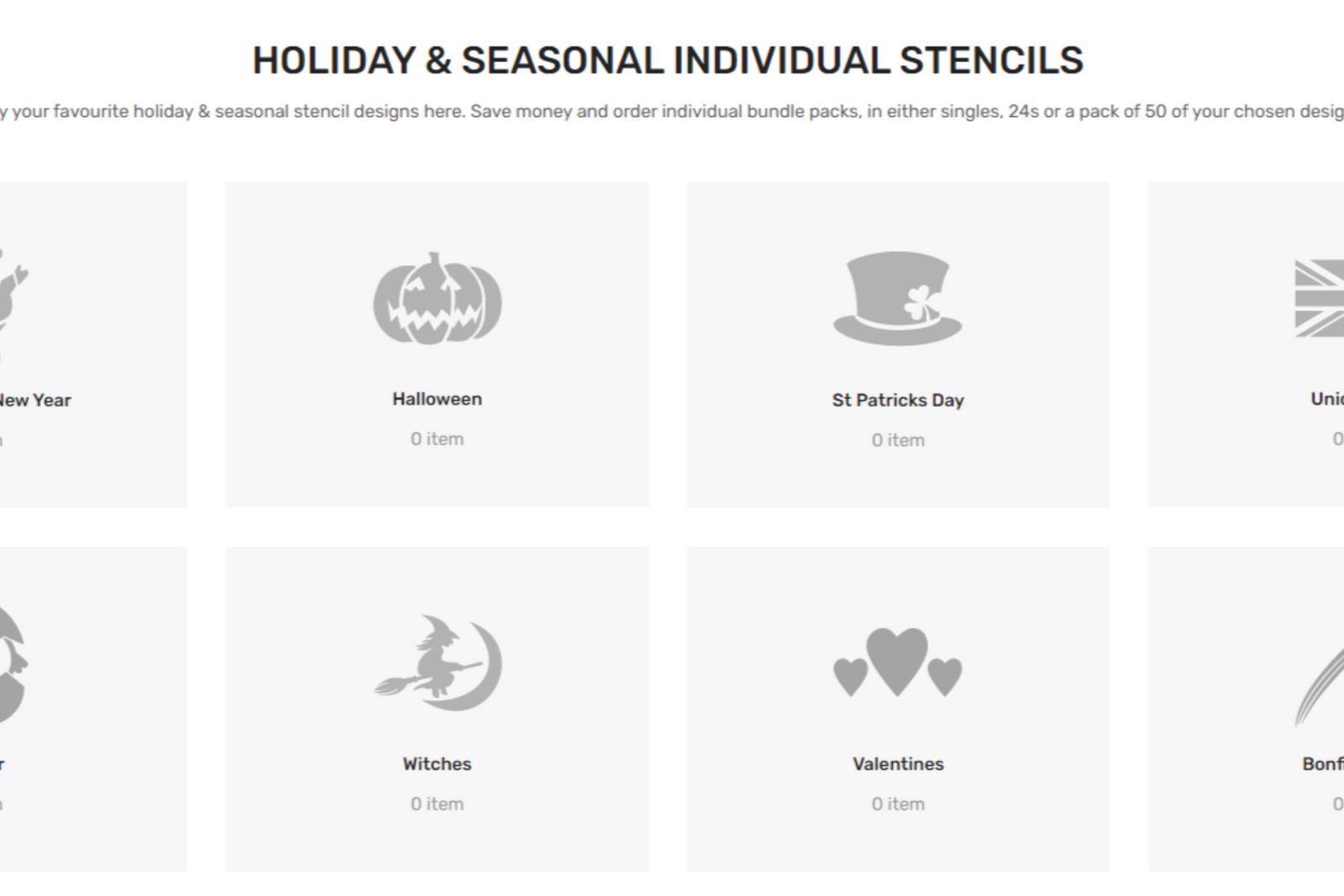 New Events & Holiday individual stencil section has been added today - Update in progress -