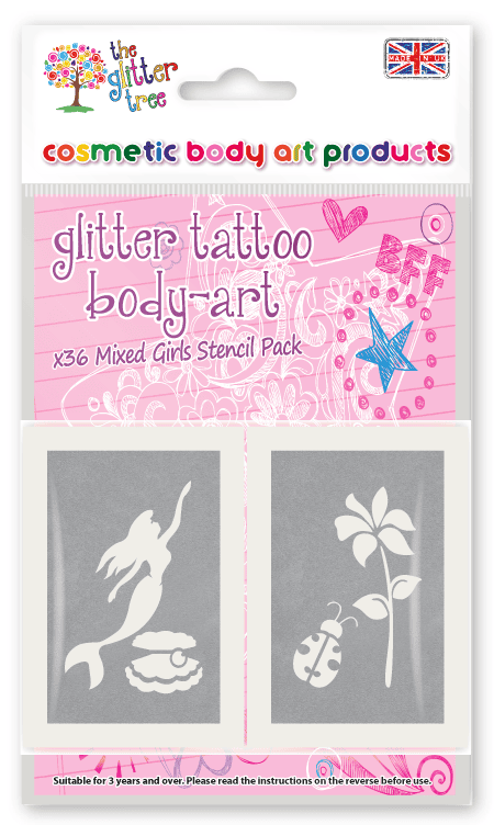 Girls Mix Mega Glitter Tattoo Stencil Refill Pack!