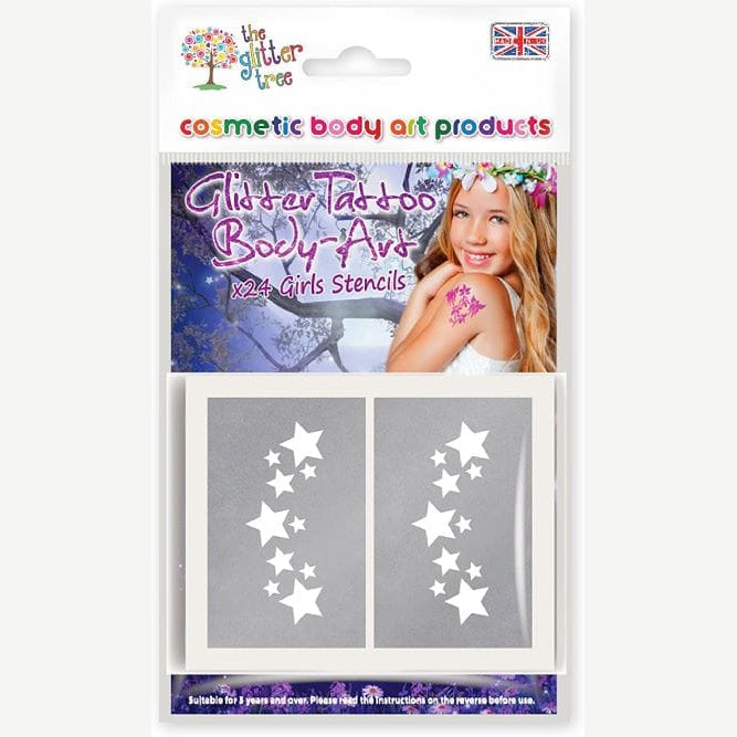 Girls glitter tattoo stencil pack by The Glitter Tree