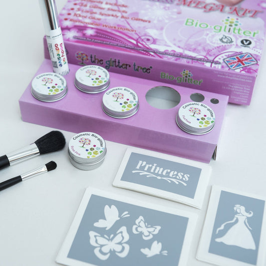 Princess fun glitter tattoo kit. Great value 36 stencil mega party pack.