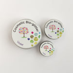 The Glitter Tree Violet biodegradable cosmetic glitter tins in 2.5g, 5g and 15g sizes