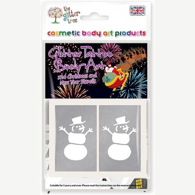 Christmas and New Year glitter tattoo stencil pack by The Glitter Tree