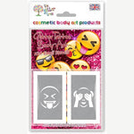 Emoji glitter tattoo stencil pack by The Glitter Tree