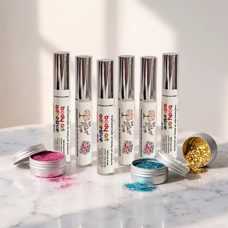 Party Pack Body Art Adhesive | 6 x 10mL Glitter Tattoo Glue