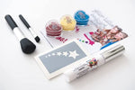 Pop Girl Mini glitter tattoo kit with 12 stencils, glitter and Body Art Adhesive