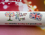 Glitter Tattoo Logo On Adhesive Bottle