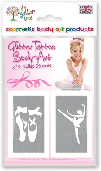 Ballerina themed glitter tattoo stencil's
