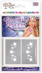 Girls themed glitter tattoo stencils.