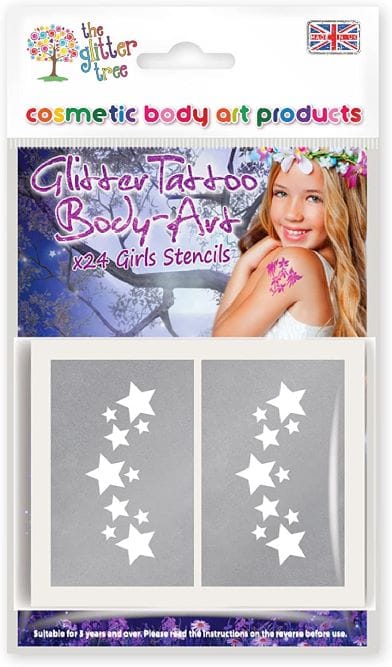 Girls Glitter Tattoo Stencils