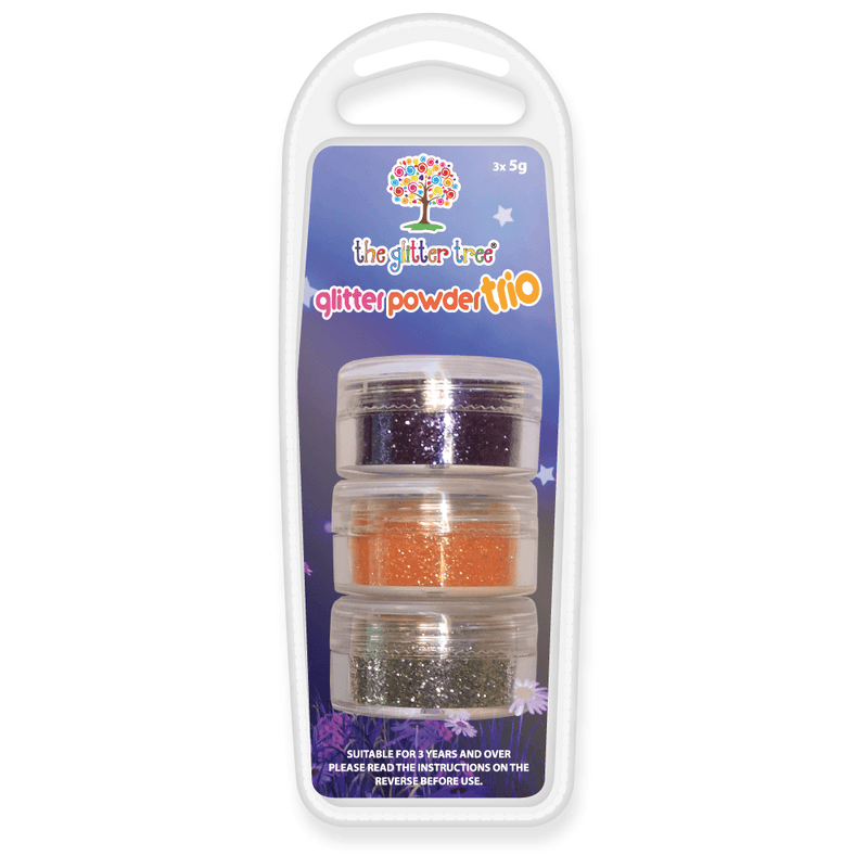 Purple - Orange - Silver - 3 x 5g Cosmetic Glitter Trio