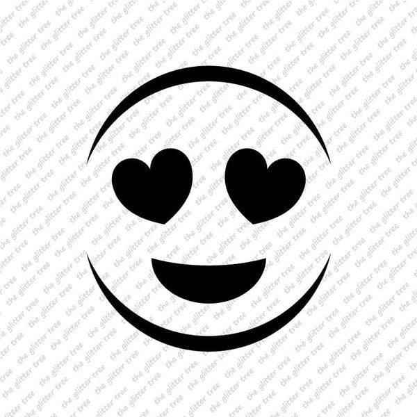 Heart Eyes Face Stencil
