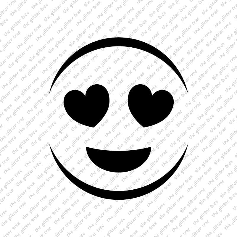 Heart Eyes Face Stencil