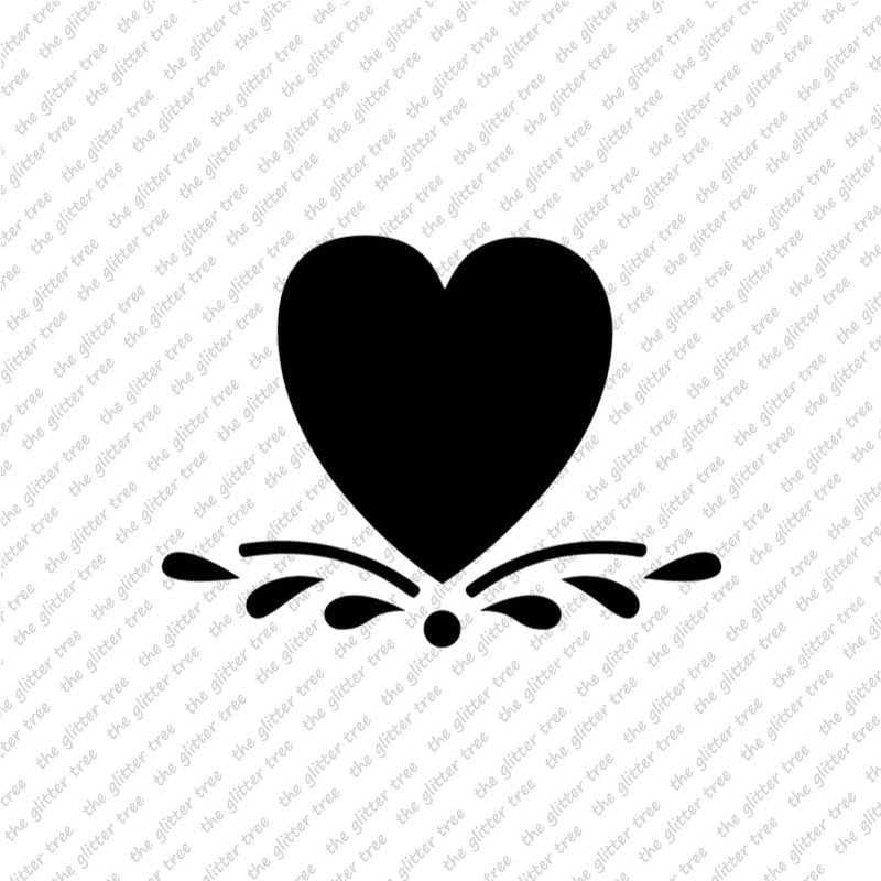 Heart on Pattern Stencil