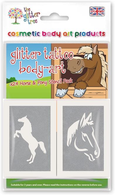 Horse & Pony themed glitter tattoo stencils.