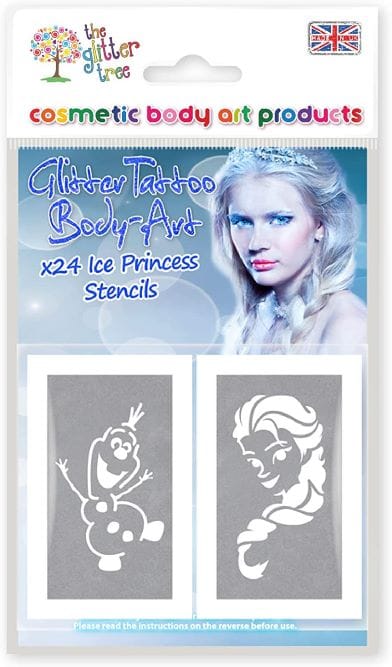 Ice Princess glitter tattoo stencils.
