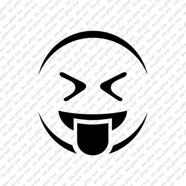 Stuck Out Tongue Face Stencil