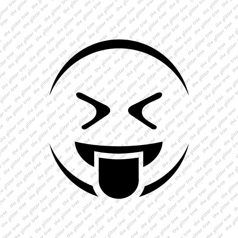 Stuck Out Tongue Face Stencil