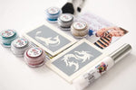 Boys glitter tattoo kit with 24 stencils, glitter and Body Art Adhesive