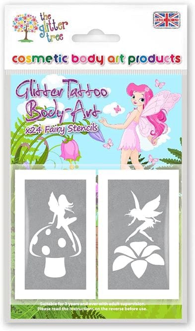 Fairy themed glitter tattoo stencils.