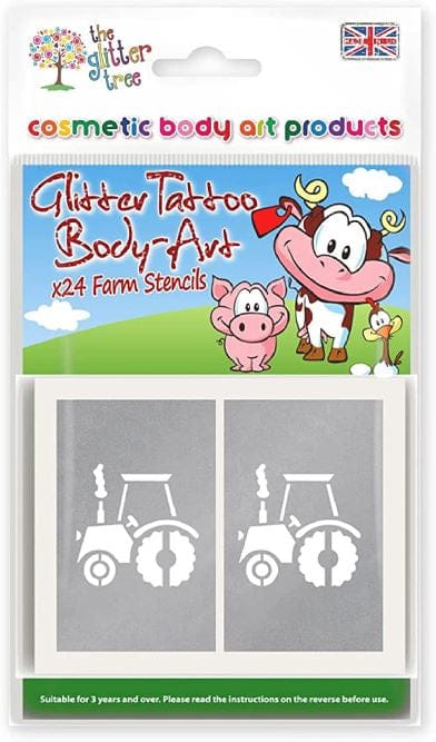 Farm Yard themed glitter tattoo stencils.