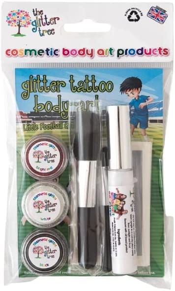 Football themed mini glitter tattoo kit.