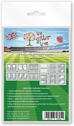 Football themed glitter tattoo stencils.