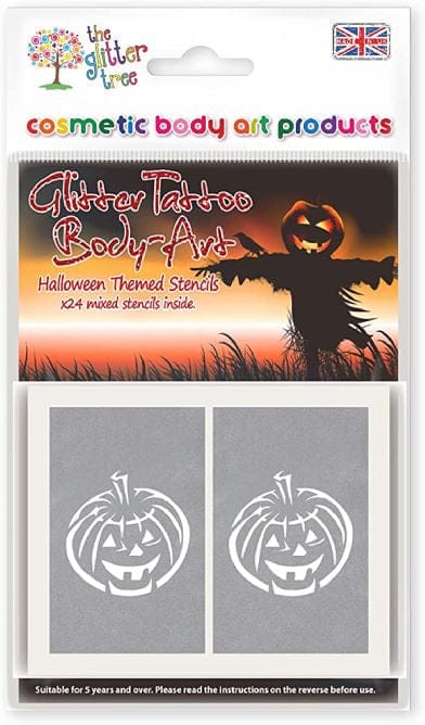 Halloween themed glitter tattoo stencils.
