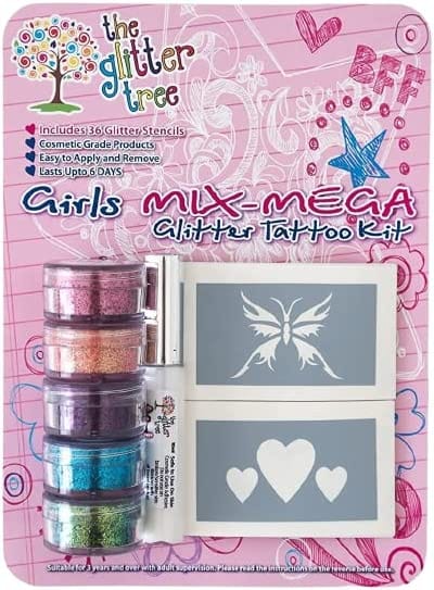 Art Factory | Glitter Tattoo Stencil - (548) Snowfall - 5 Pack - #78