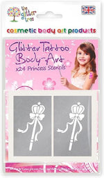 Princess themed glitter tattoo stencils.